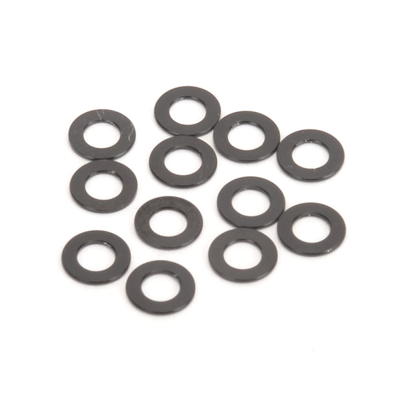 U4862 M3 Black Alloy Washers 0.5mm (pk12)